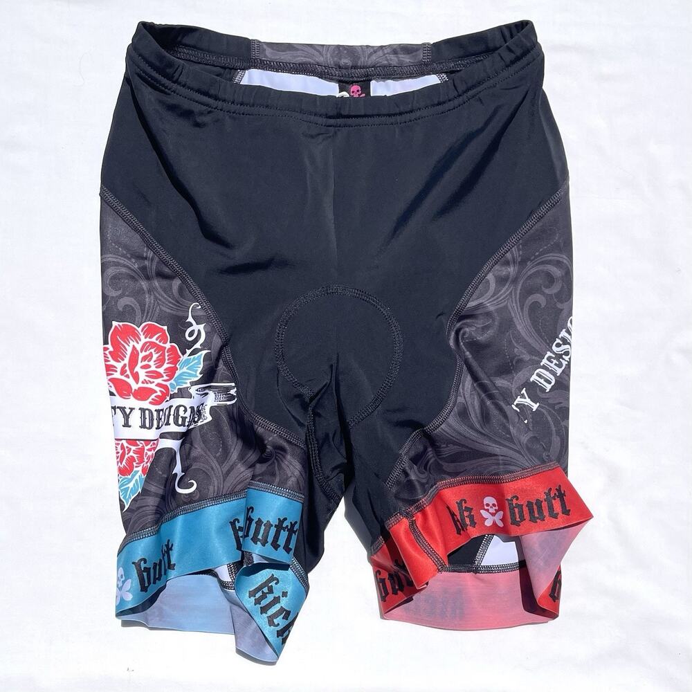 Betty Designs TG Premier Womens 2X Tri Shorts Tattoo Print Triathlon Kick Butt